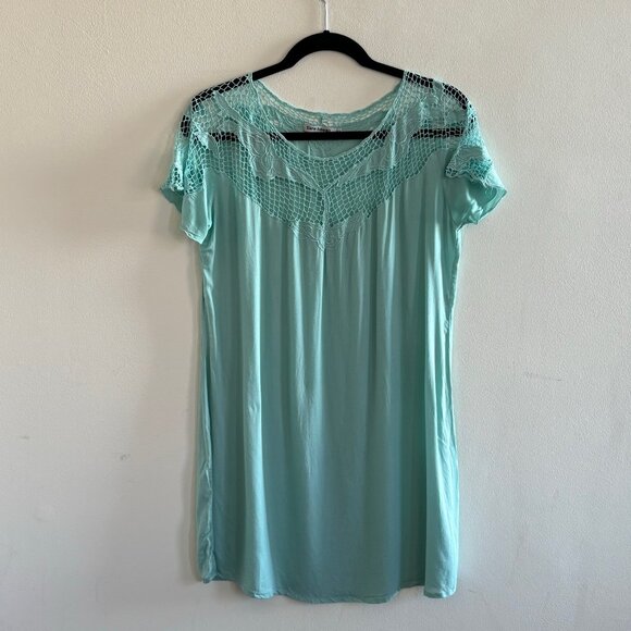 NWOT Tiare Hawaii Lila Embroidered Dress - Aqua - Size S/M - Picture 3 of 5